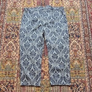 The Pirate Dressing Paisley‎ Pattern Buckle Back Button Flap Trousers Navy XL